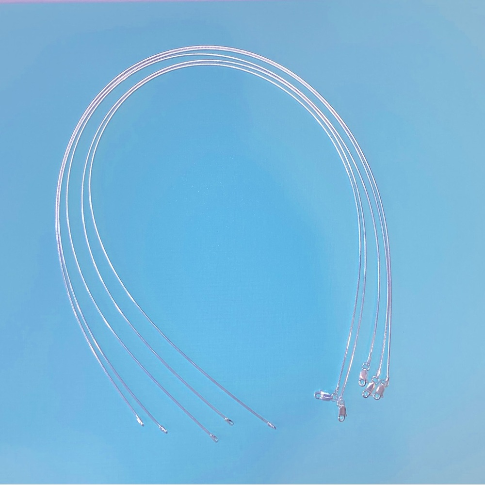 Five Sterling Silver Necklaces - 20” - made in Italy 🇮🇹